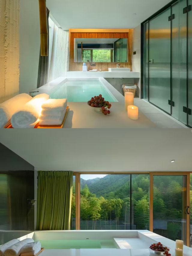 山野私湯|莫干山可以泡溫泉的山景小院