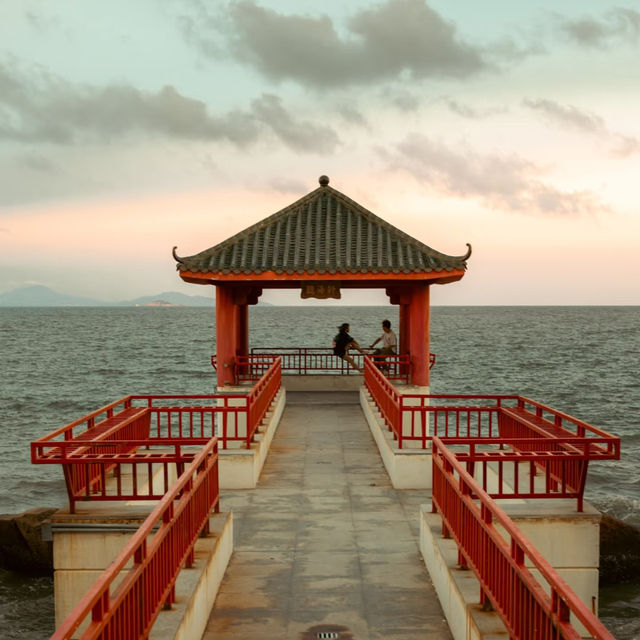 澳門海邊神仙打卡地推薦✨黑沙龍爪角家樂徑，黃昏藍調美哭