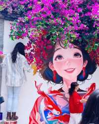 昆明｜手绘簪花少女墙&⃓簕杜鹃梦幻联动