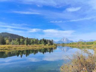 เงาสะท้อนภูเขาหิมะที่ต้องถ่ายในแกรนด์เทตัน