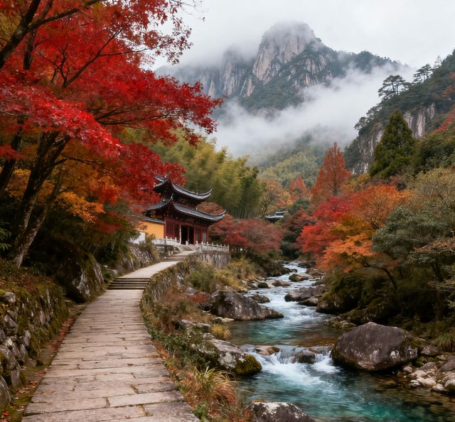 天台山秋日，私藏了一整個江南的禪意與斑斕。