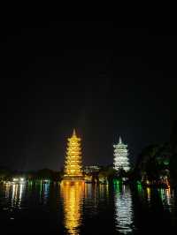 桂林金銀雙塔夜遊攻略