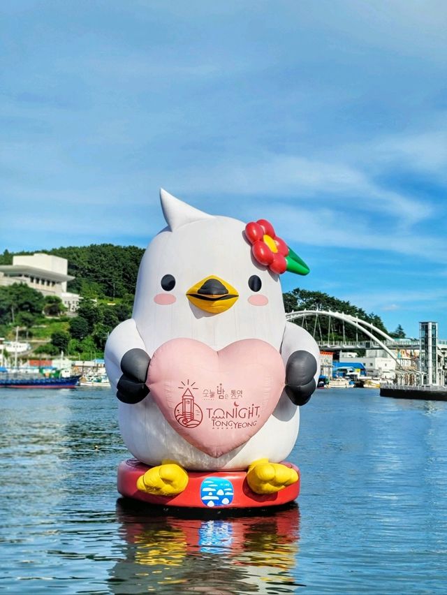 통영항 바다위 사랑스런 동백이랑 눈맞춤🌺