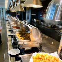 Hearty breakfast spread