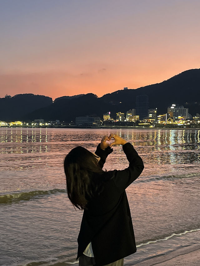 청룡포토존 있는 부산바다