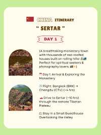 Sertar, China itinerary 