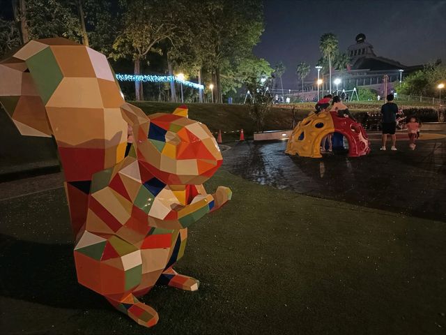 雲林縣斗六市膨鼠森林公園是一座充滿童趣與綠意的公園