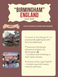 Birmingham itinerary 