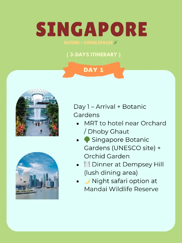 Singapore plan: Nature + Green Spaces 🌿
