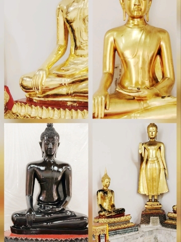 【ここにいる、、木彫金箔仏 タイ中部 ラタナコーシン初期18〜19世紀頃】仏像 タイ・金箔青銅仏像 ラタナコーシン朝期 18〜19世紀頃 中空鋳造 礼拝用