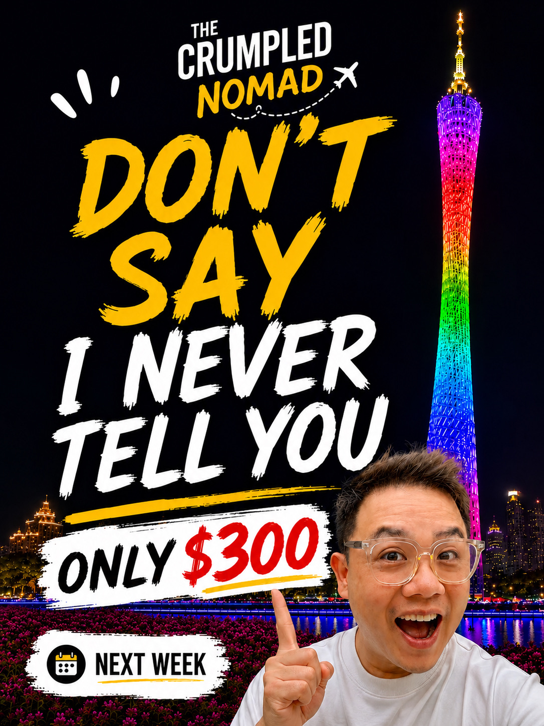 When most people think of China, they assume they need months of planning or a big travel budget. But sometimes the best opportunities appear just days before departure.

For the 2–7 July period, I found three very different ways to get to Guangzhou:

· Spring Airlines — S$300
· Scoot — S$347
· China Southern — S$396

The interesting part isn’t which airline is cheapest.

It’s how little separates them.

For just S$47 more than Spring Airlines, Scoot gives you a daytime flight and almost a full extra day in Guangzhou.

For another S$49 more, China Southern adds meals, checked baggage and full-service benefits.

Yet after comparing all three, I’d still lean towards Spring Airlines.

Why?

Because on a four-hour flight, I’d rather save the money and spend it where it matters:

· More Cantonese food
· More coffee stops
· More attractions
· More experiences in Guangzhou

Travel isn’t always about flying in the most comfortable seat.

Sometimes it’s about arriving with more money in your pocket.

#guangzhou #guangzhoutrip #china #chinatrip #springairlines #scoot #chinasouthern #airfaredeals #traveldeals #traveltips #crumplednomad #singaporetraveller #weekendgetaway #cheapflights #cheapflightdeals 