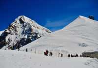 Take the mountain train to the top of Switzerland's most beautiful peak, Swiss Jungfrau.