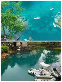 廣西河池秀麗山水果凍般美麗的綠水美極了