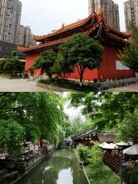 成都向南一半禪意鐵像寺 一半煙火是水街