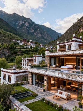 Staying at a wild luxury guesthouse in Danba, the Tibetan village scenery is so healing