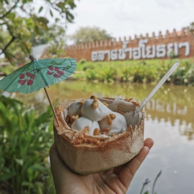พาเที่ยวตลาดน้ำอโยธยาวันหยุด🛶🌊🍩