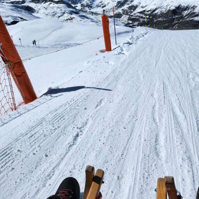 【瑞士】羅滕博登至利菲爾山：遠眺馬特洪峰高山雪橇道