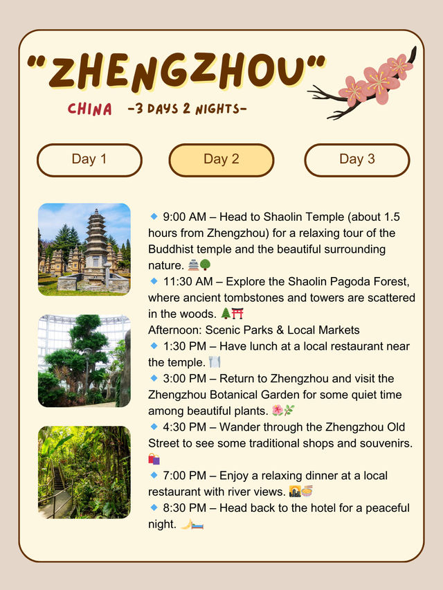 3-Day Relaxing Trip to Zhengzhou