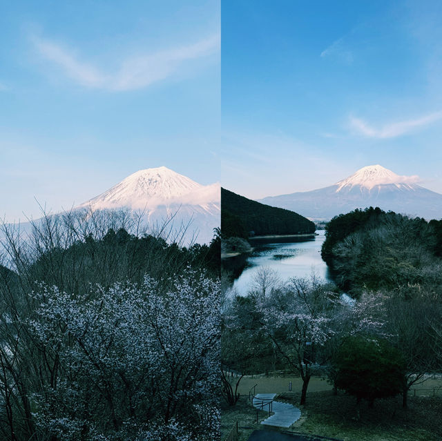 타누키호수에 비추는 후지산