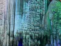 Magnificent Stalactite Formations in Rainbow Colors at the Silver Cave of Guilin