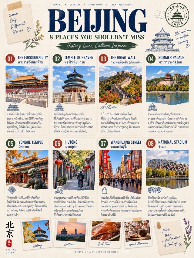 🇨🇳 BEIJING 4 วัน 3 คืนเมืองเดียวที่เที่ยวได้ทั้งพระราชวัง กำแพงเมืองเก่า Hutong