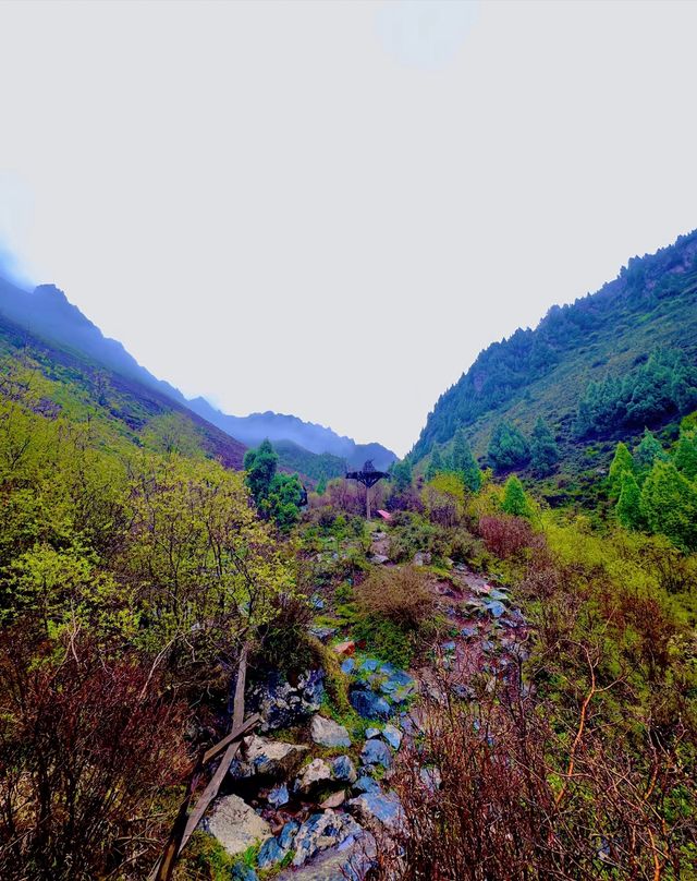 陡峭山壁中的察汗河。