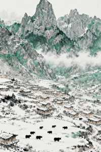 雪落「石匣子」,邂逅冬日扎尕那的中式寫意仙境