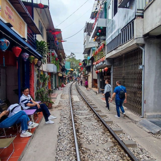 Cafes beside Railway Track