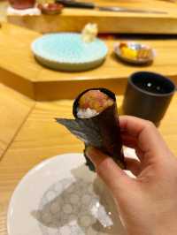 「鮨燐」尖沙咀鮨店，晚市套餐有沙律、麵豉湯同甜品柚子雪芭
