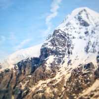 スイスの厳しい寒さのユングフラウ