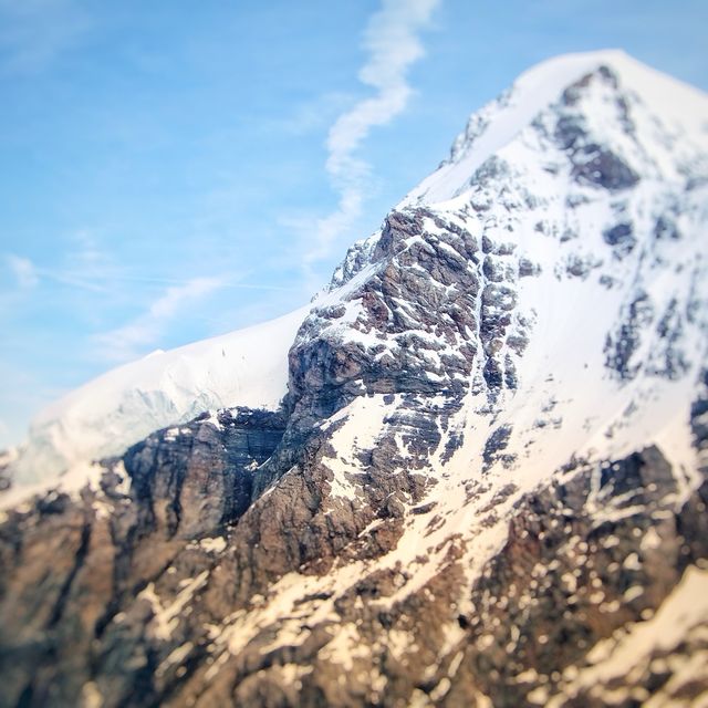スイスの厳しい寒さのユングフラウ