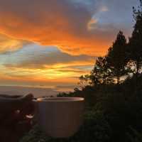 Sunset with cup of tea