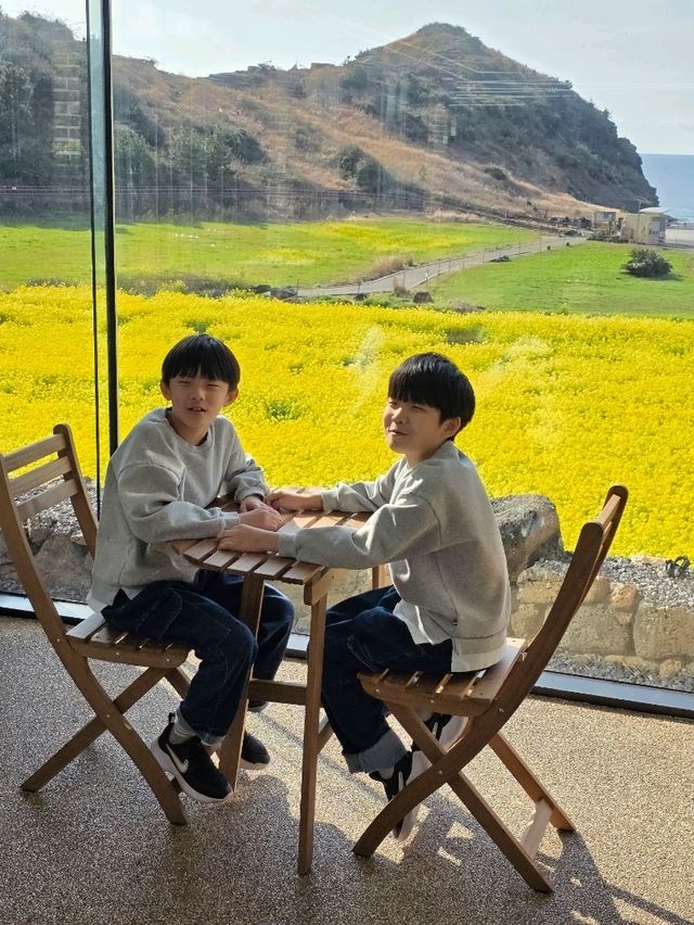 노란 봄빛 속 여유를 즐기는 감성 카페예요🌼