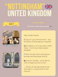 Nottingham itinerary 🤍