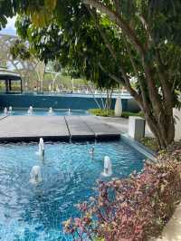 swimming pool with slide and playground 