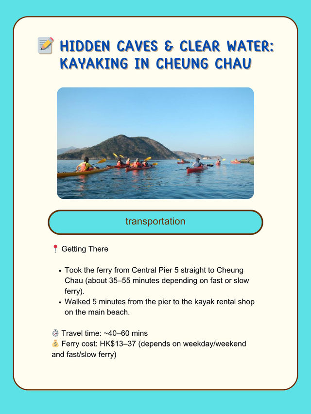 📝 Hidden Caves & Clear Water: Kayaking in Cheung Chau