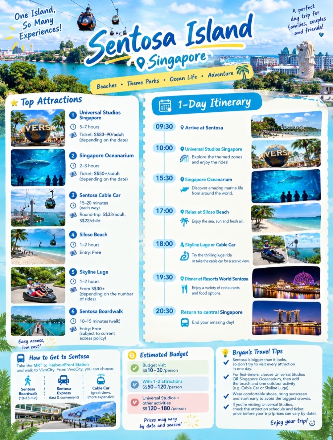 🇸🇬Sentosa Island – A Fun-Filled Day in Singapore 🌴🌊