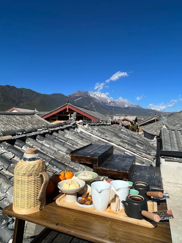 在白沙，避開人潮，獨自享受雪山和冬日暖陽。