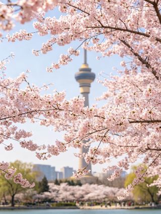 玉淵潭公園｜10元で北京のトップクラスの桜を解放、塔の影と花海の約束へ