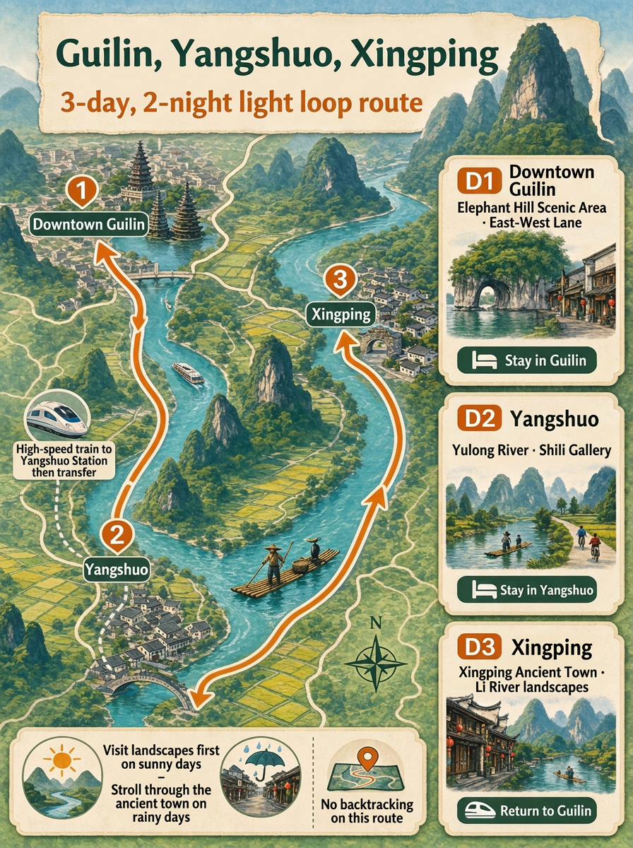 First time in Guilin | 3-day light loop itinerary for Guilin, Yangshuo, and Xingping