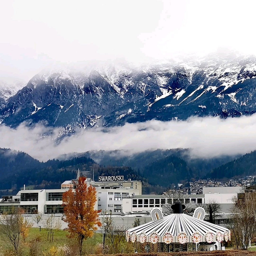 Swarovski Crystal World with a nice backdrop | Trip.com Wattens Travelogues