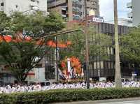 福岡・博多。2023年大博通りにて『博多祇園山笠』『追山ならし』に遭遇。