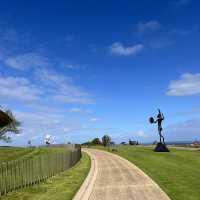 Beautiful sculpture in within a wine yard  