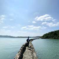 曝罟灣-欣賞半月型堤圍,起子灣小碼頭打咭