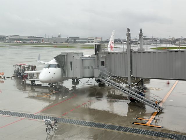 福岡空港→高知(龍馬)空港へ。JAL『エンブラエル』で高知へ飛ぶ。