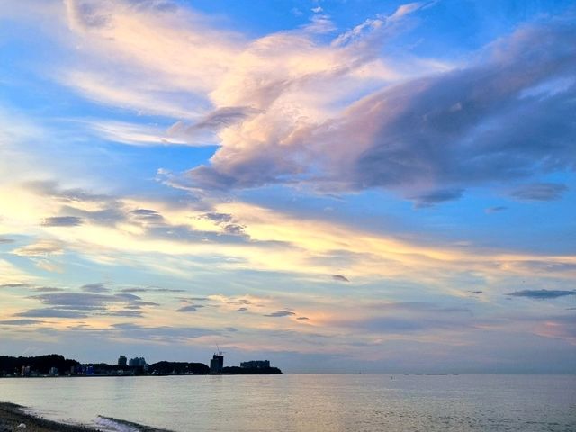 강릉여행 필수코스! 노을 맛집 : 🏖주문진해수욕장🌅🩵💛💙🧡