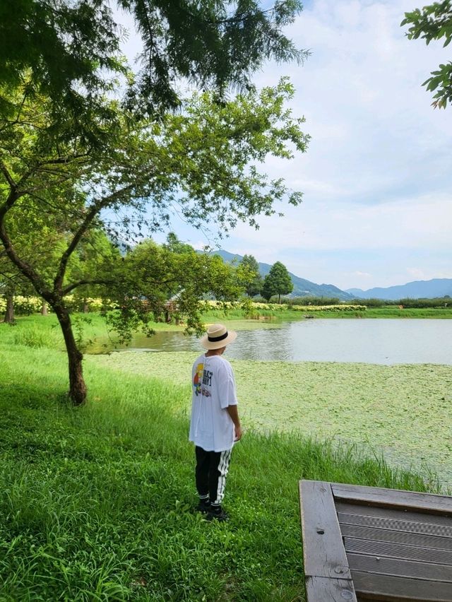 나룻배포토존이 멋진 하동 동정호