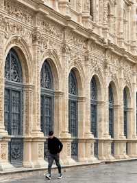 A popping classical architecture in the traditional old town of Seville