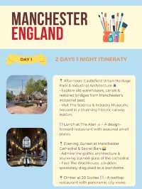 Manchester 2-Days itinerary 