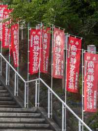街の高台にたたずむ、大船観音寺の白い観音様🙏